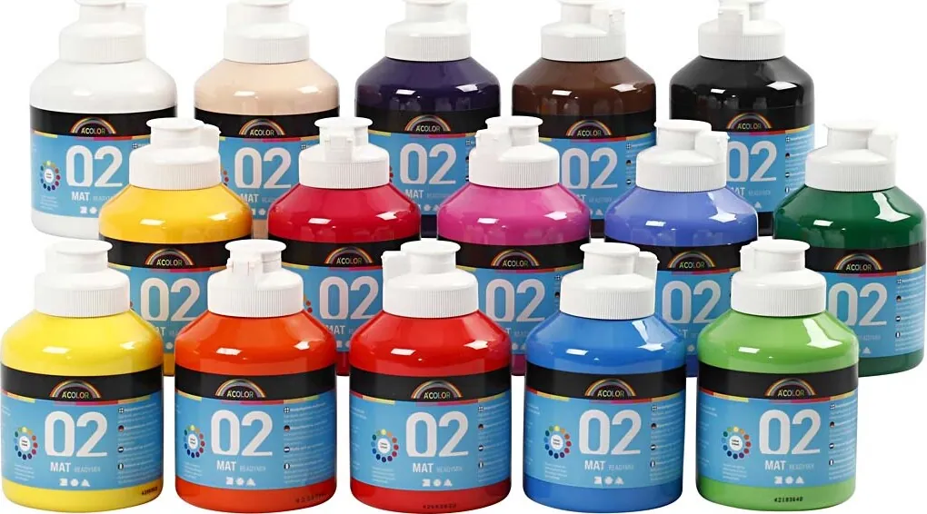 A-color Skole Akrylmaling Mat Sæt