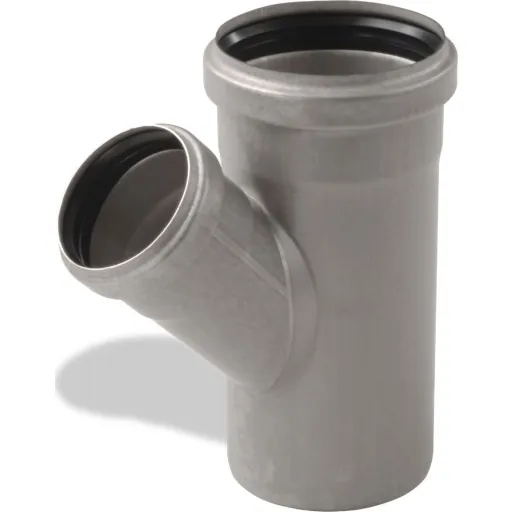 Aco Pipe grenrør, Ø110x75 mm, 45°, rustfrit stål