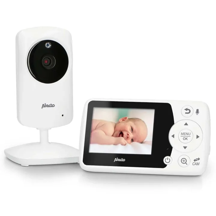 Alecto Babyalarm med kamera og 2,4" hvid farveskærm DVM-64