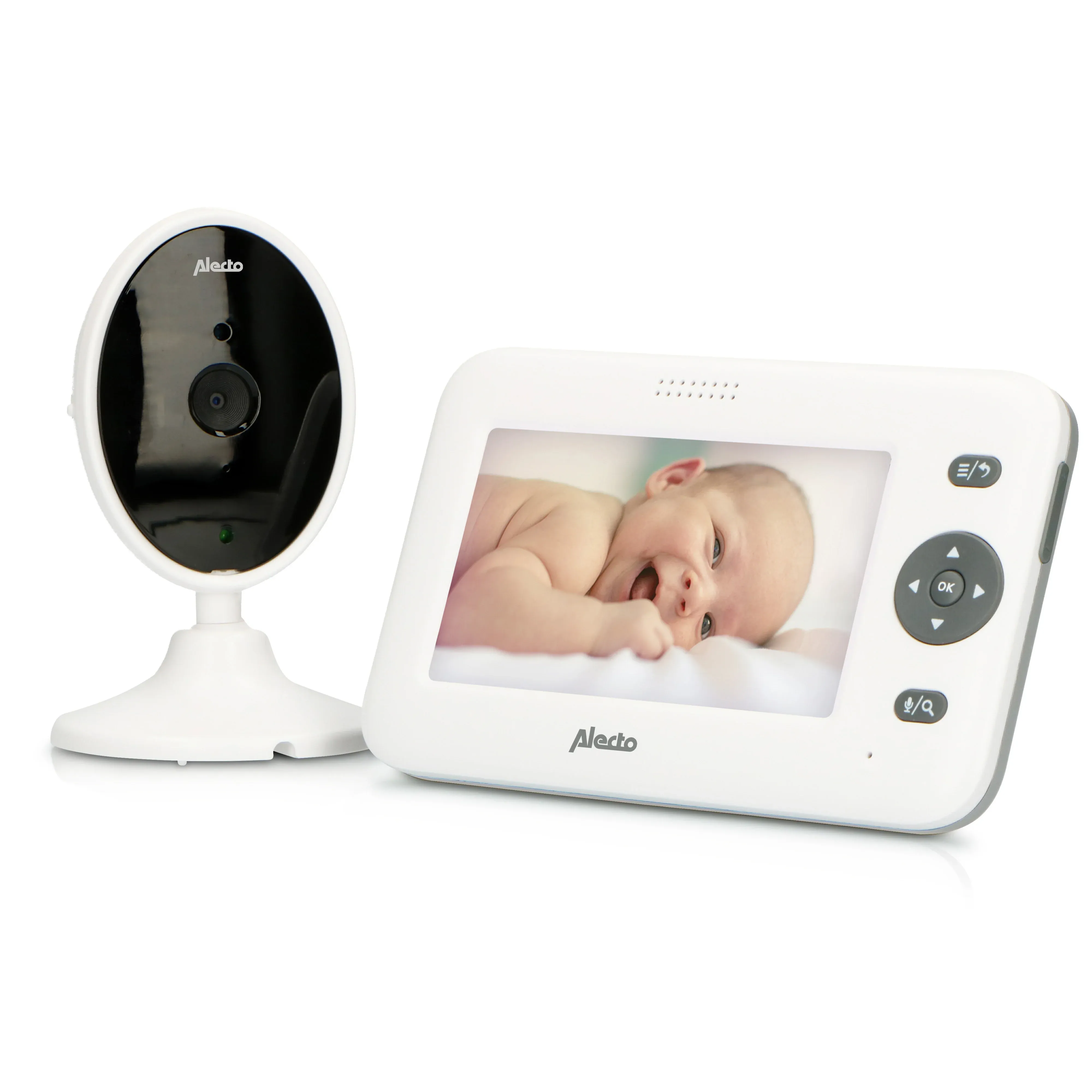 Alecto Video-babyalarm med 4,3" farvedisplay Hvid DVM-140