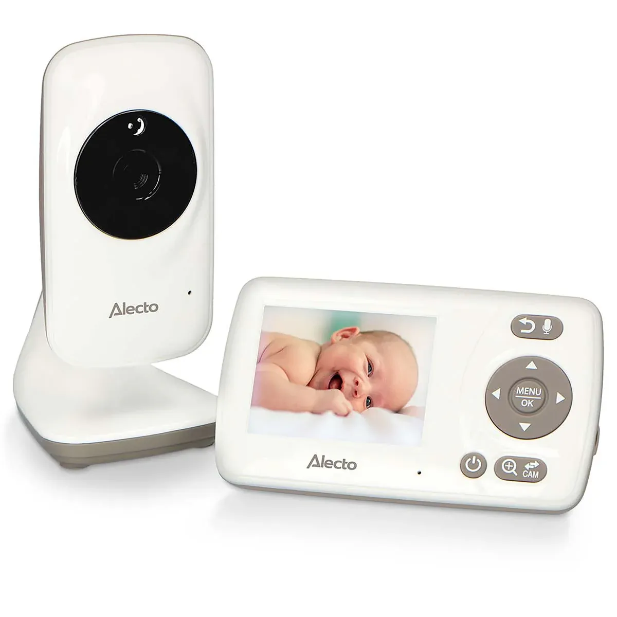 Alecto Videomonitor 2,4 tommer farvedisplay Hvid / Taupe DVM-71