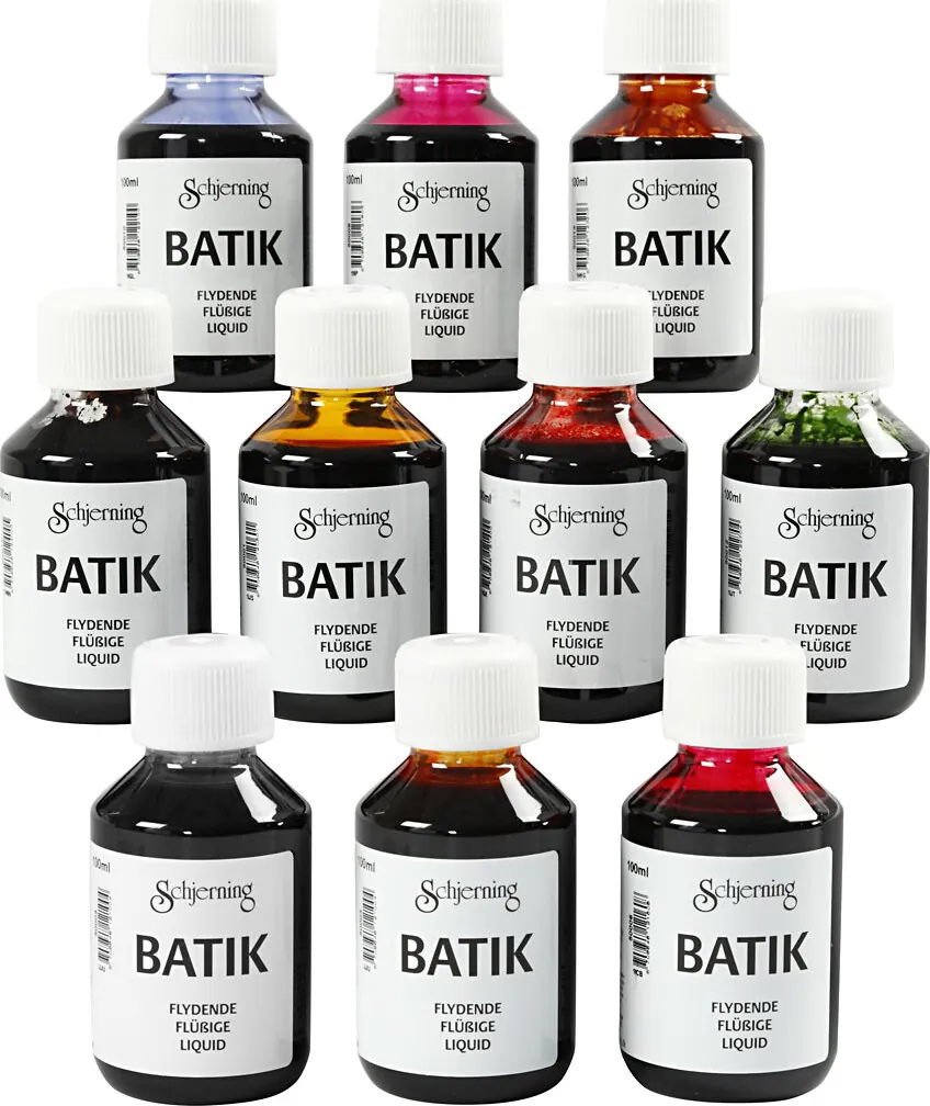 Batikfarve Assorterede Farver 10x100 ml