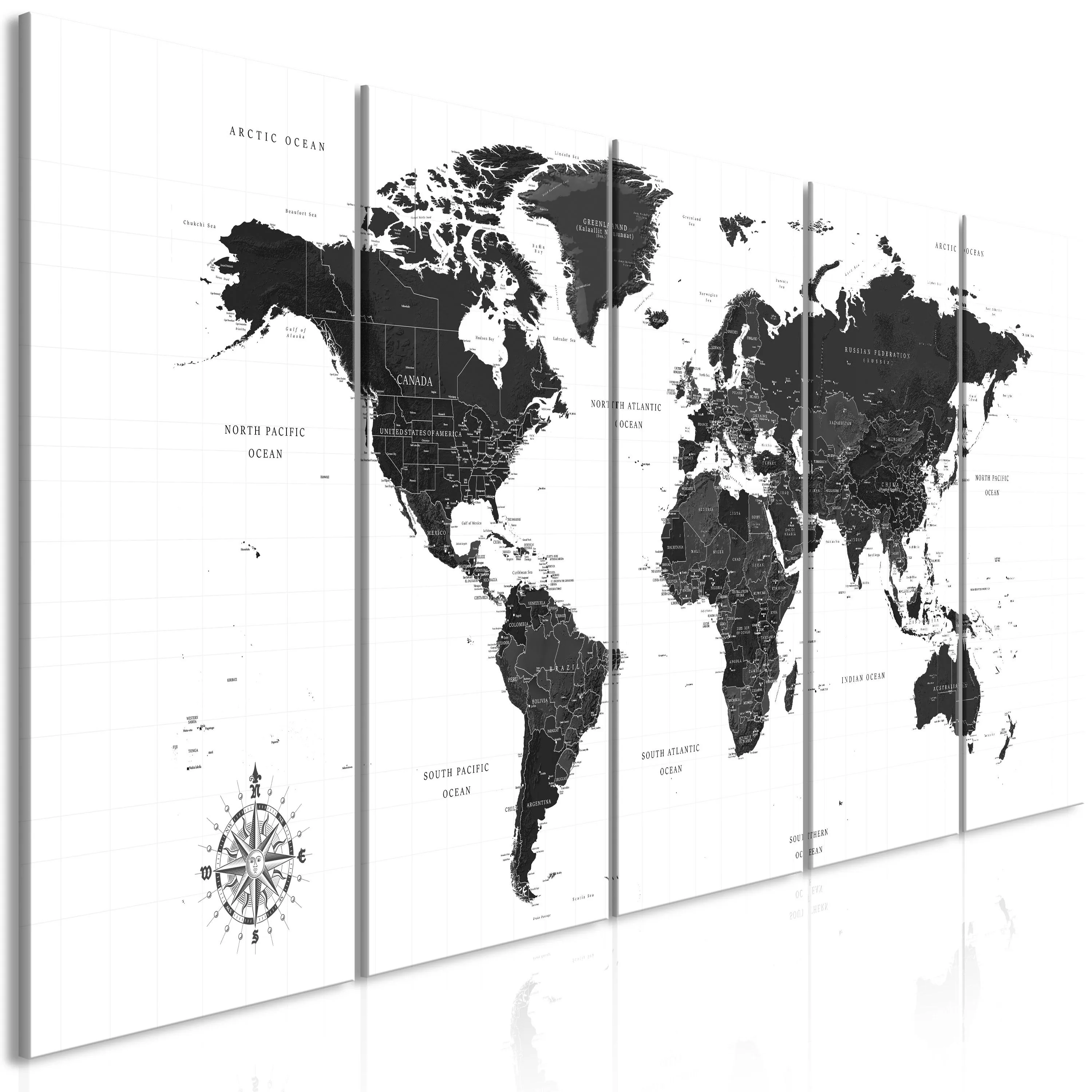 Black and White Map Narrow