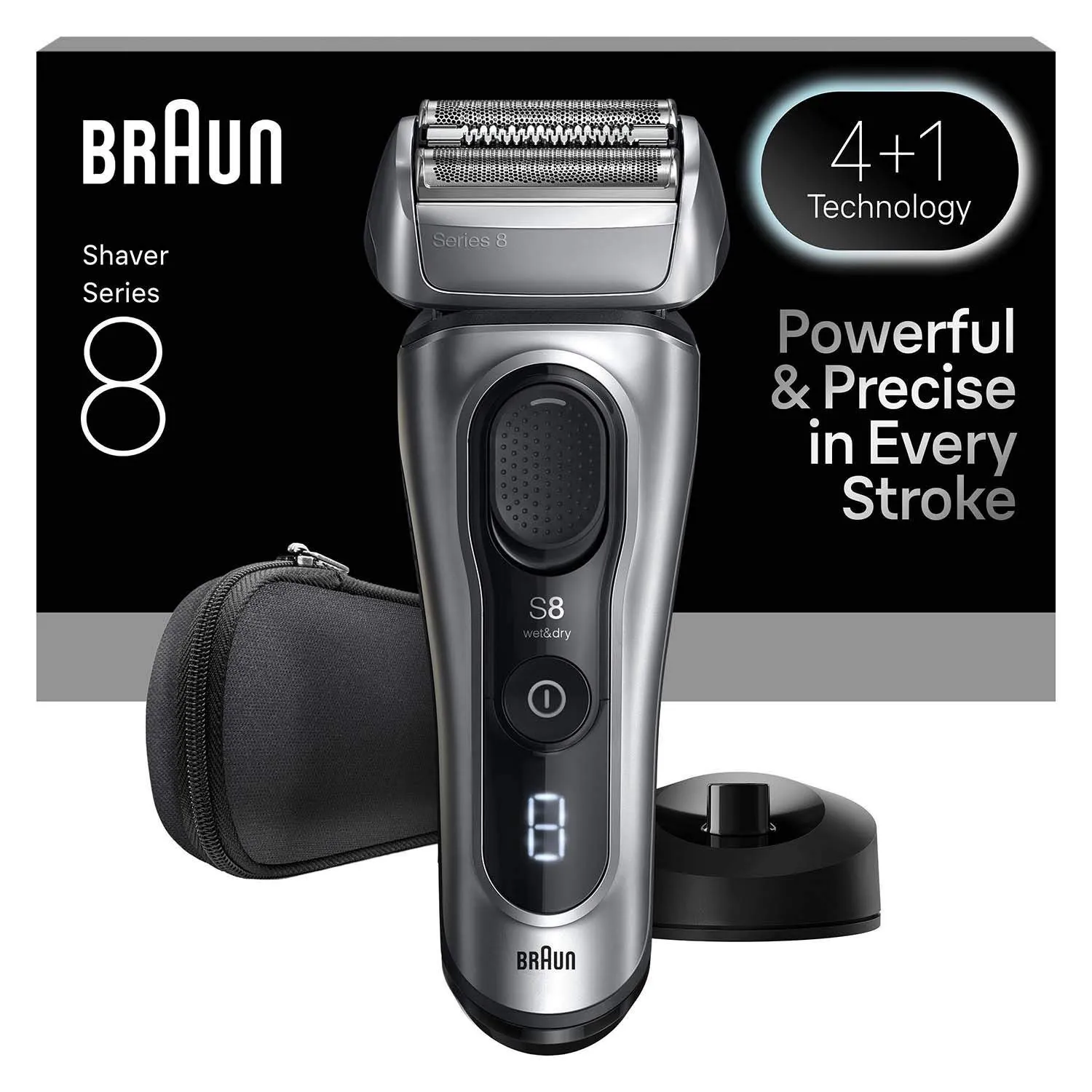 Braun Series 8 8617s Barbermaskine Sort Sølv