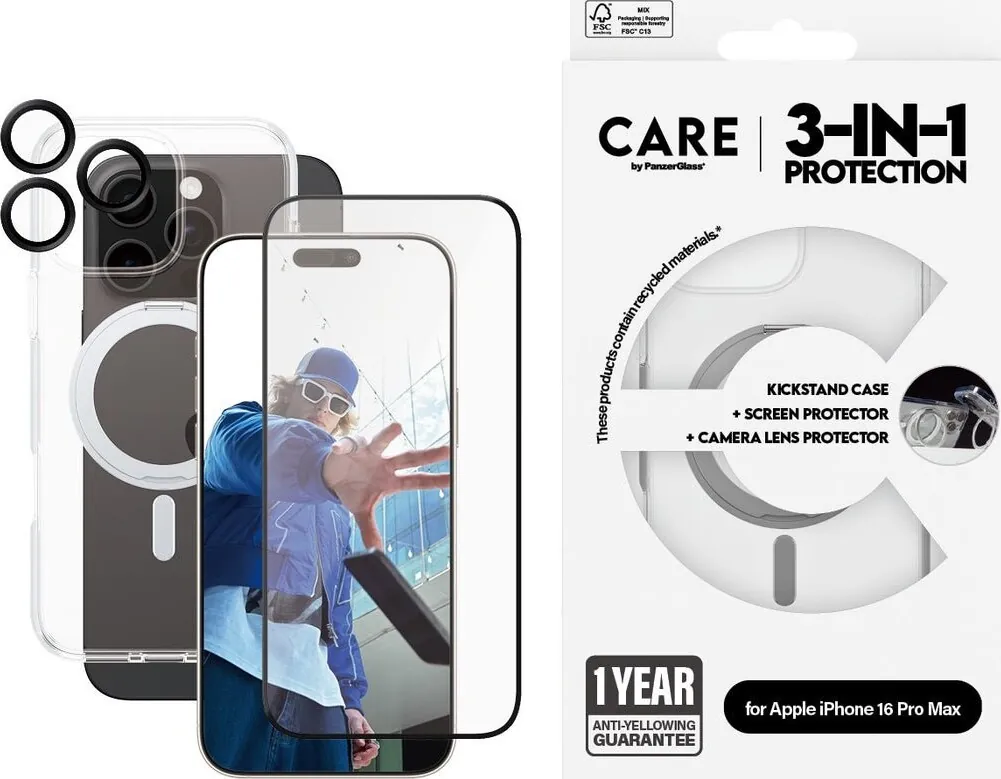 Care By Panzerglass iPhone 16 Pro Max 3-i-1 Cover Sæt
