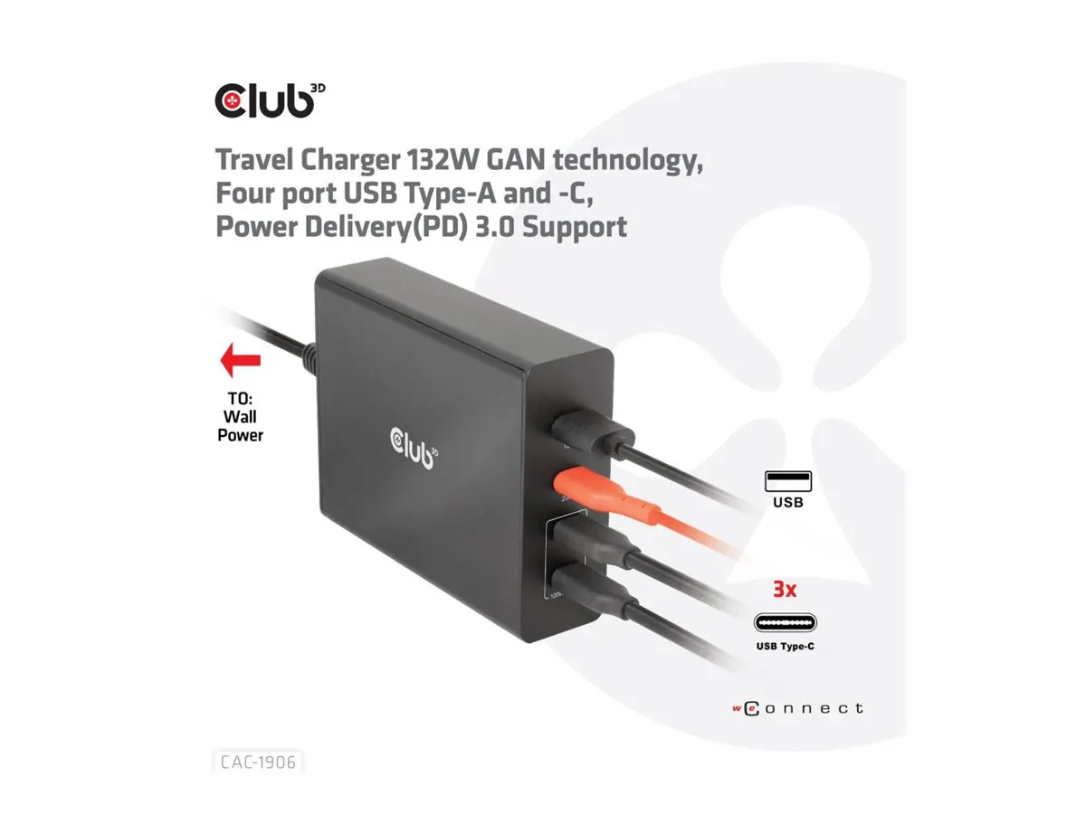 Club 3D CAC-1906 power adapter 132 Watt