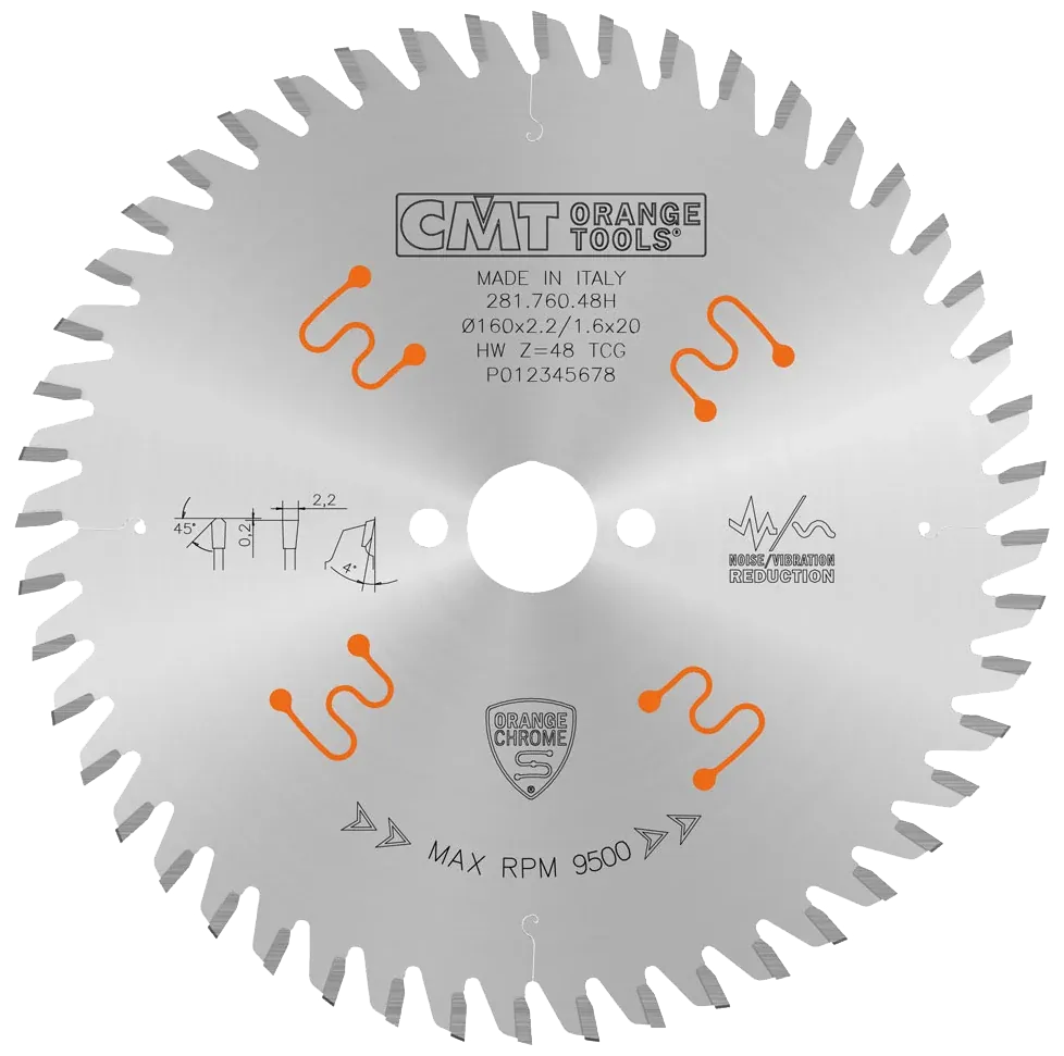 CMT Klinge 160x2,2x20 Z48 TF Chrom