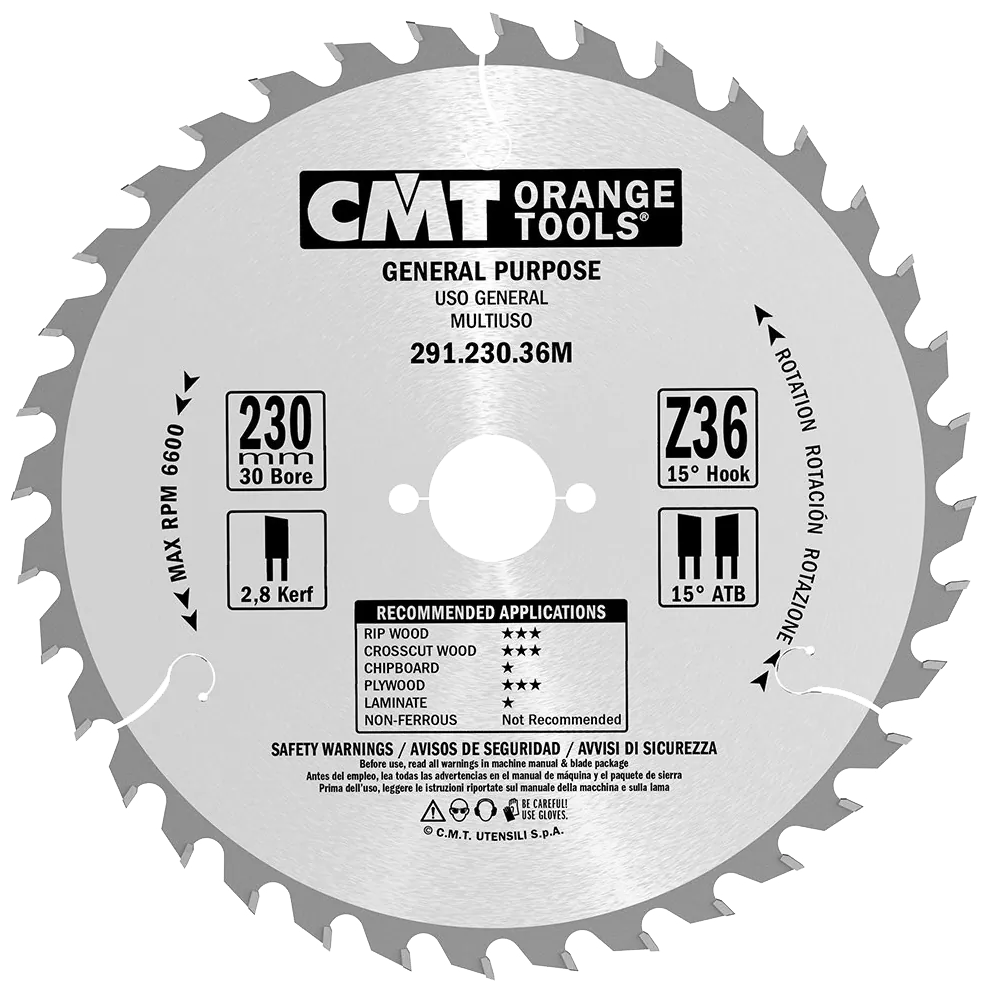 CMT Klinge 230x2,8x30 Z36 W 291.230.36M