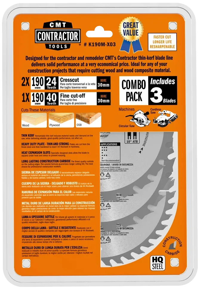 CMT Klingesæt 190x30 Z24-24-40 W C