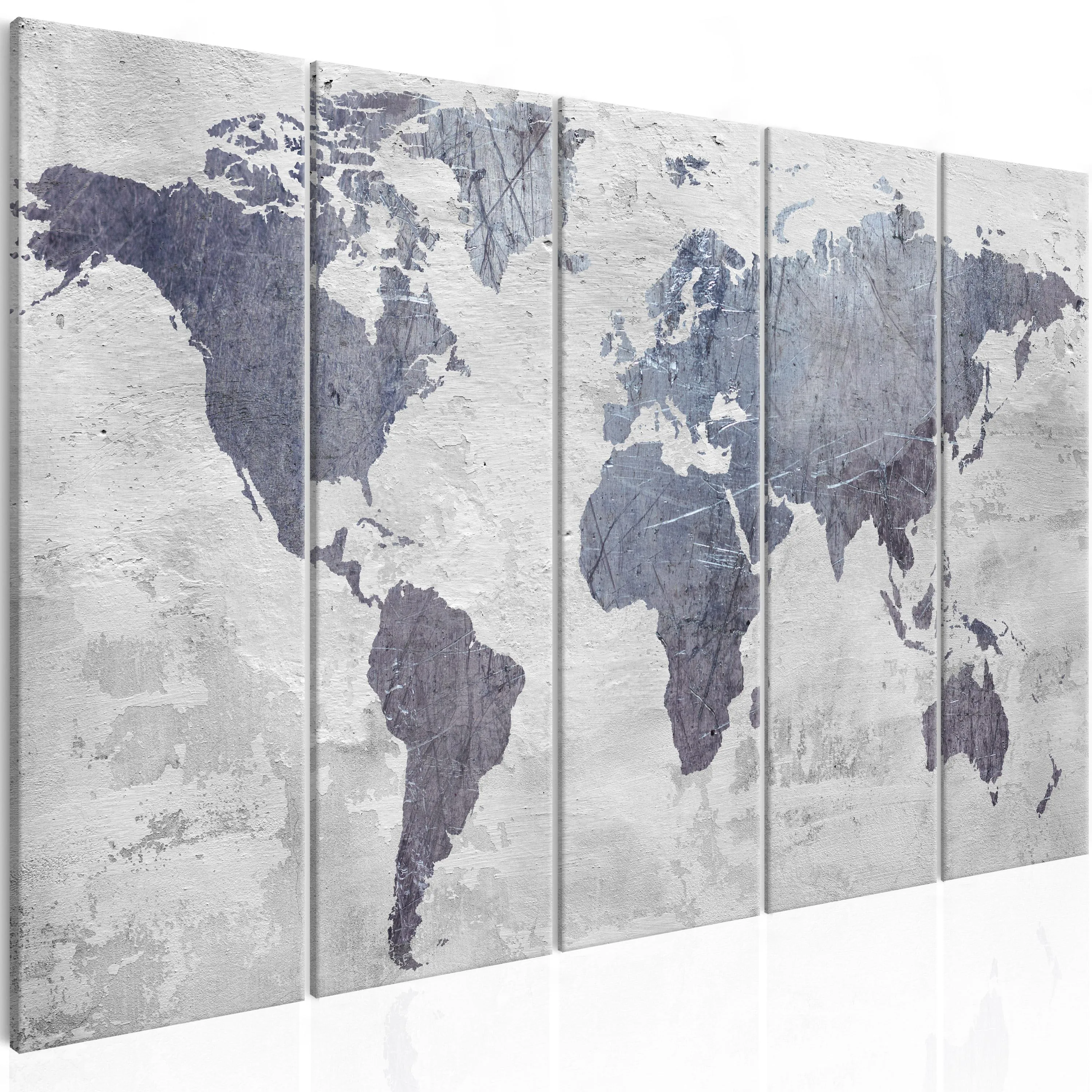Concrete World Map Narrow 225 x 90 cm