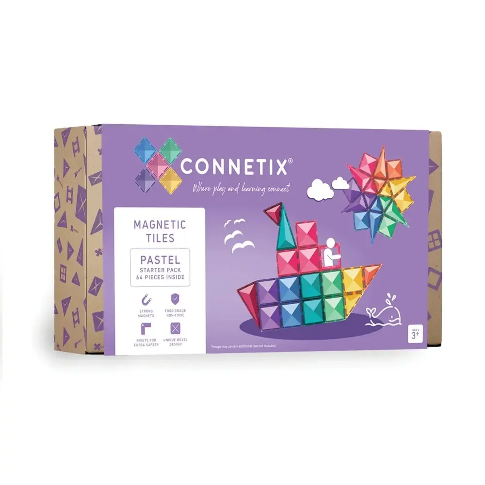 Connetix Magnetsæt 64 Dele Pastel Starter Pack