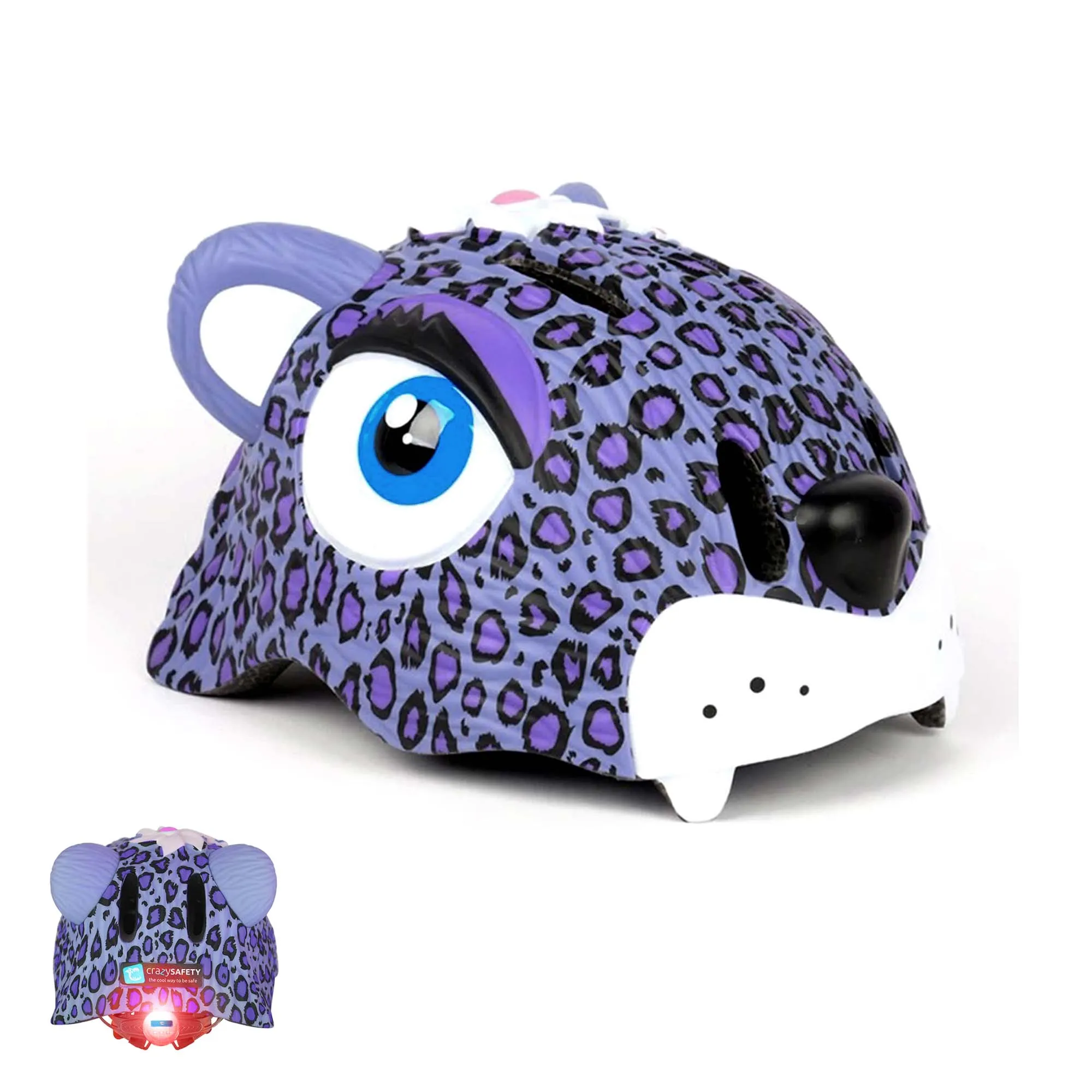 Crazy Safety Cykelhjelm Lilla Leopard