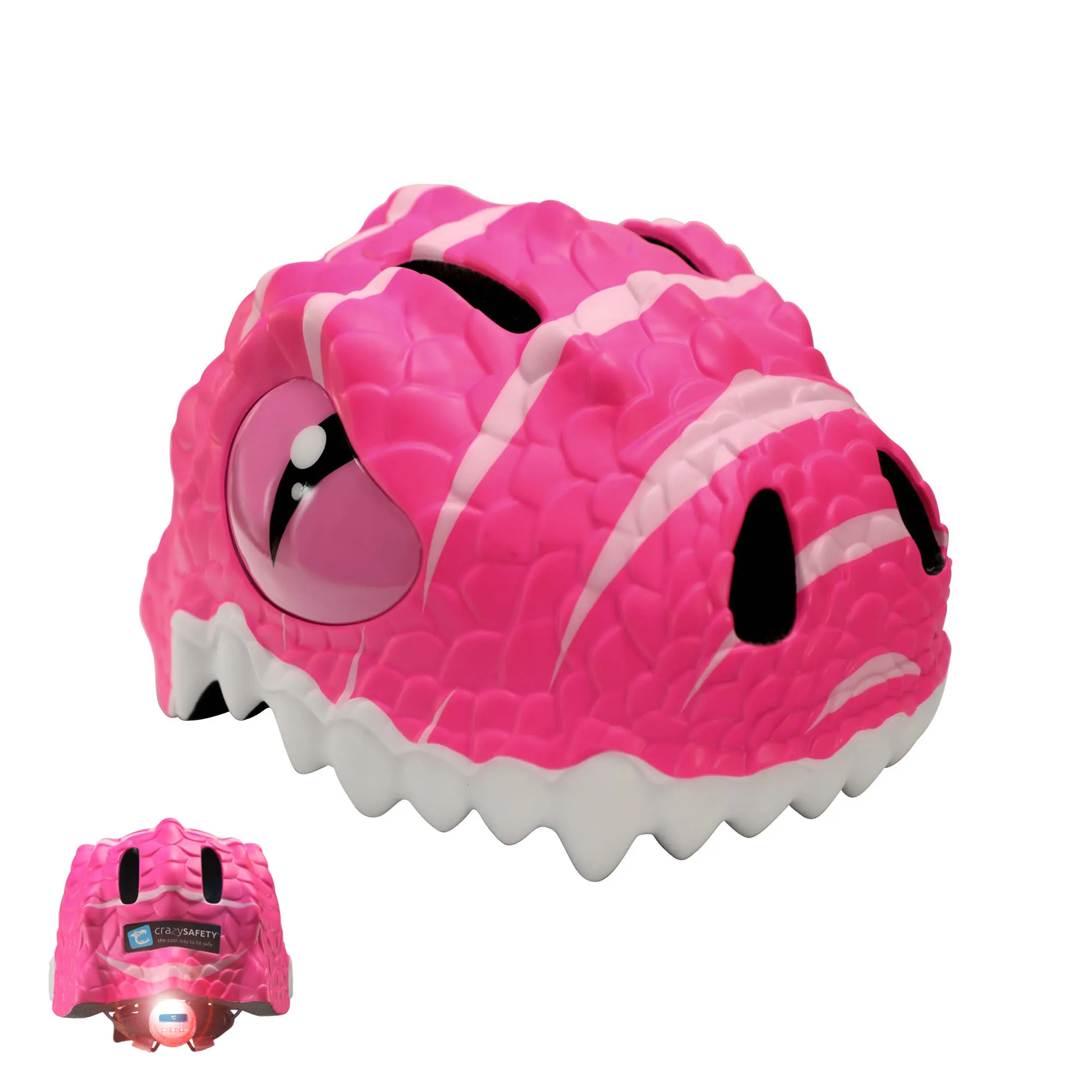 Crazy Safety Cykelhjelm Pink Dino