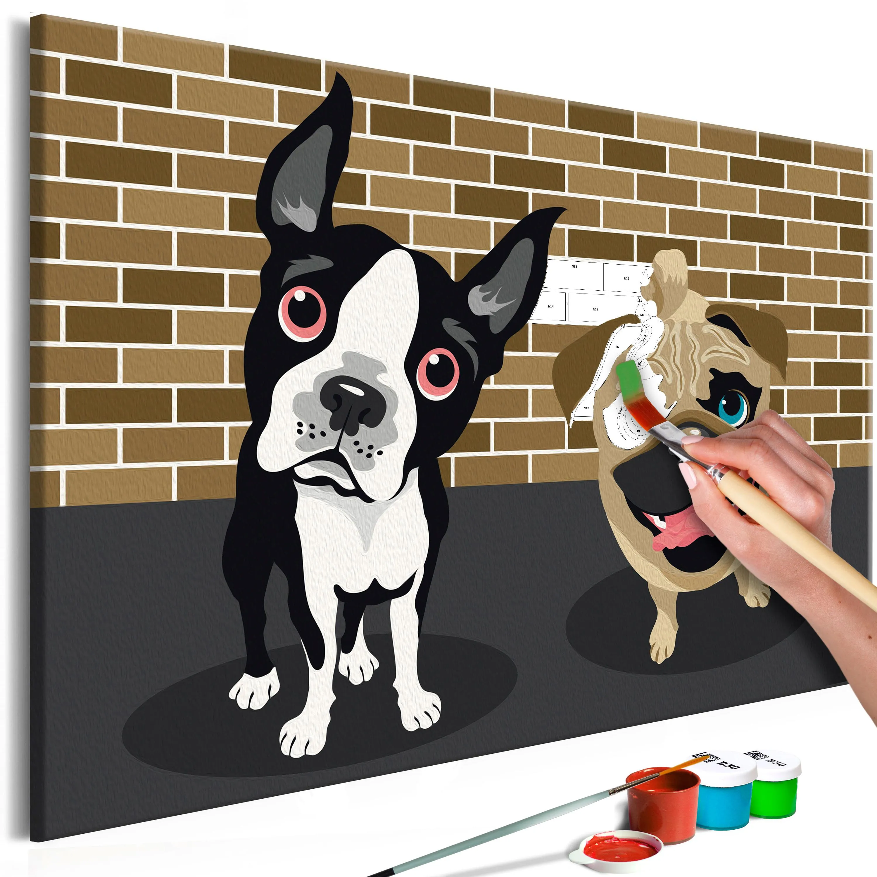 Cute Dogs Mal selv billede 60 x 40 cm