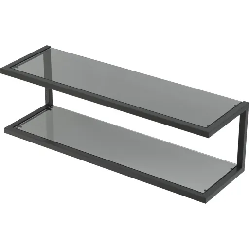 Dansani Luna hylde 39,6x12 cm sort/tonet glas