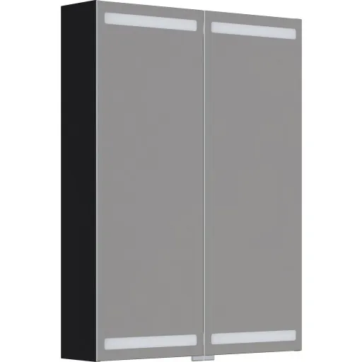 Dansani Luna Level spejlskab 80x60 cm sort eg