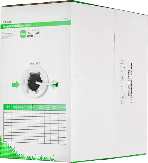 DELTACO UTP installationskabel Cat6 LSZH 305m hvid