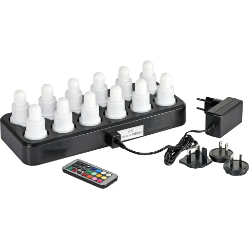 Duni genopladelige LED indsats, farvet lys, 12 stk.
