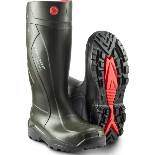 Dunlop Purofort+ gummistøvler O4, grøn, str. 37