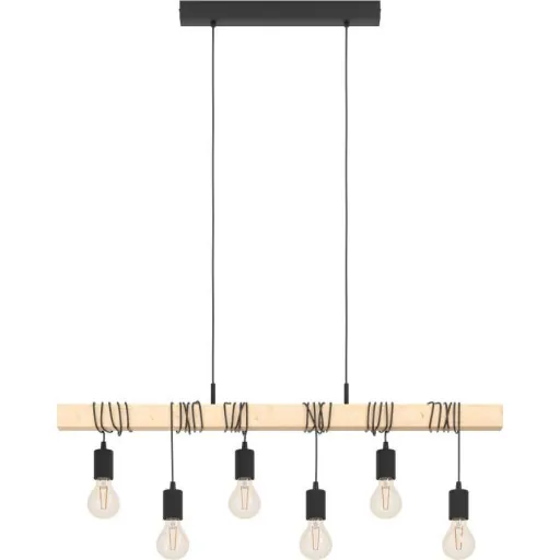 Eglo Townshend langbordspendel, 6 lamper, sort