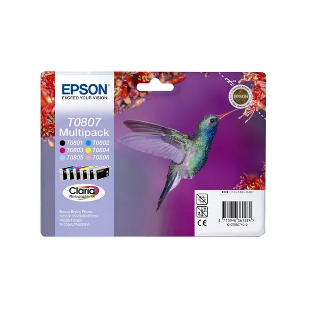 Epson T0807 Blækpatron 6-pakke