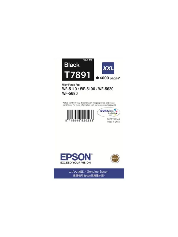 Epson T7891 Sort Blækpatron XXL