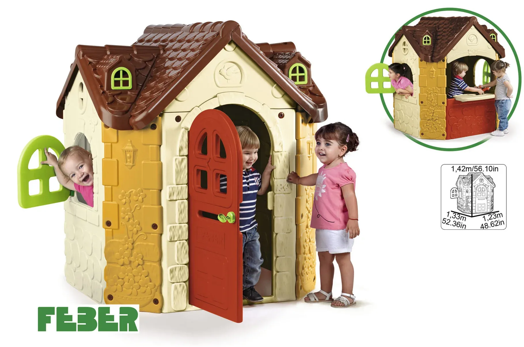 Feber Fancy House legehus, 133x123,5x142,5cm
