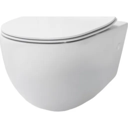 File væghængt toilet, uden skyllekant, hvid