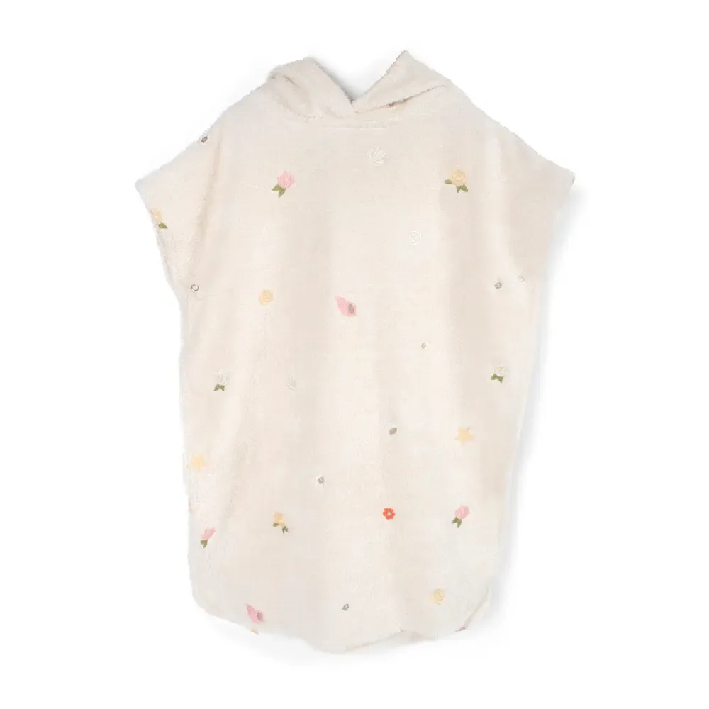 Filibabba Strandponcho m. broderi GOTS - Ocean Blossom