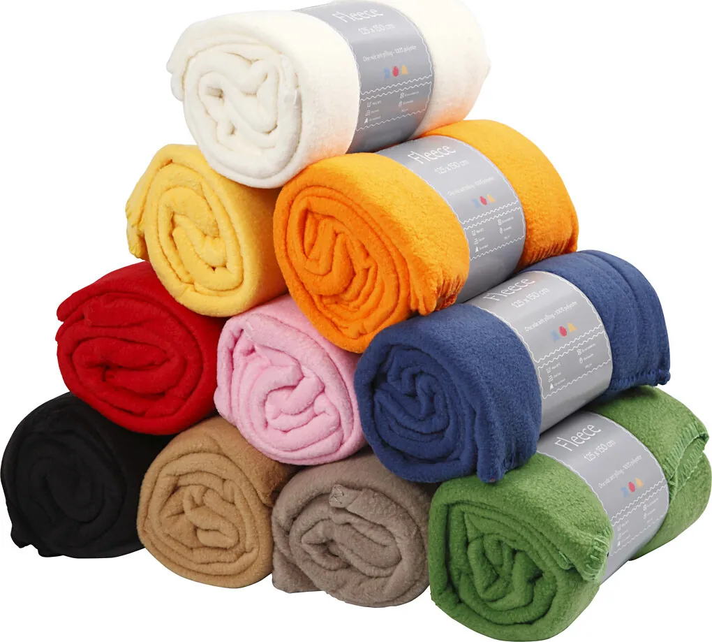 Fleece, ass. farver, L: 125 cm, B: 150 cm, 10 stk./ 1 pk.