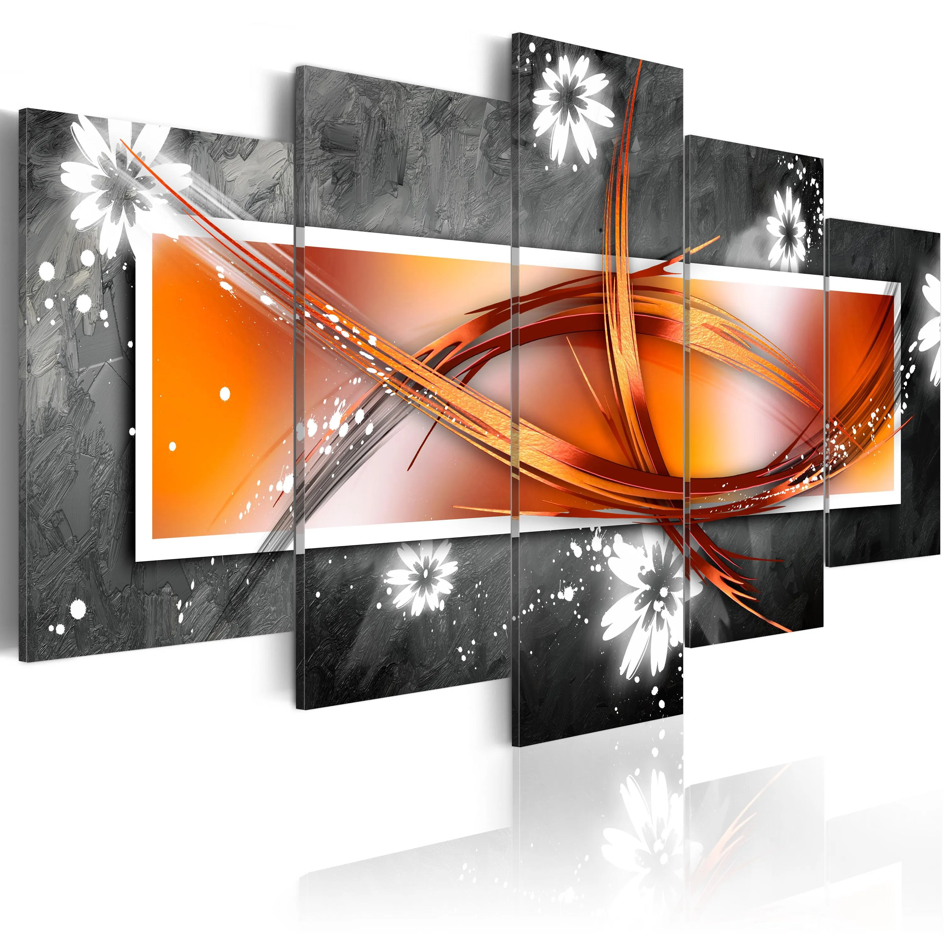 Flowers and Abstract 100 x 50 cm