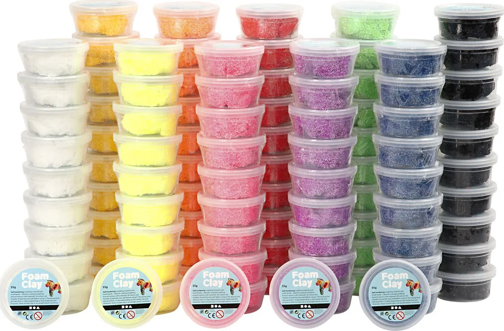 Foam Clay Assorterede Farver 10x10 Dåser