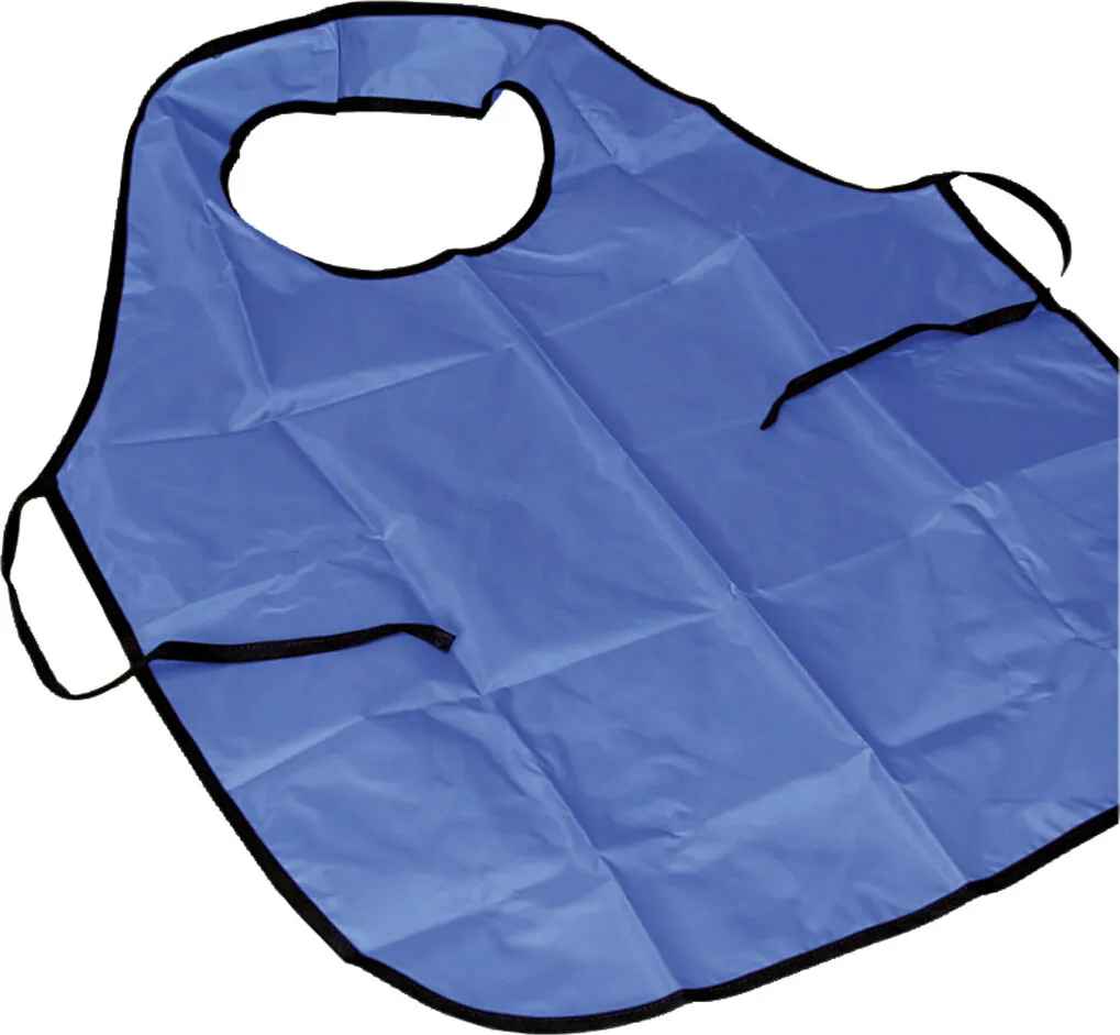 Forklæde med krave, blå, L: 100 cm, str. M-XL