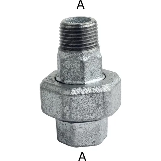 Georg Fischer union galvaniseret 3 muffe-nippel