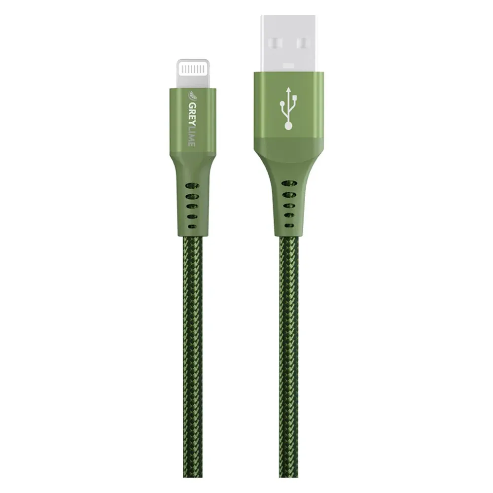 GreyLime Braided USB-A til Lightning Kabel