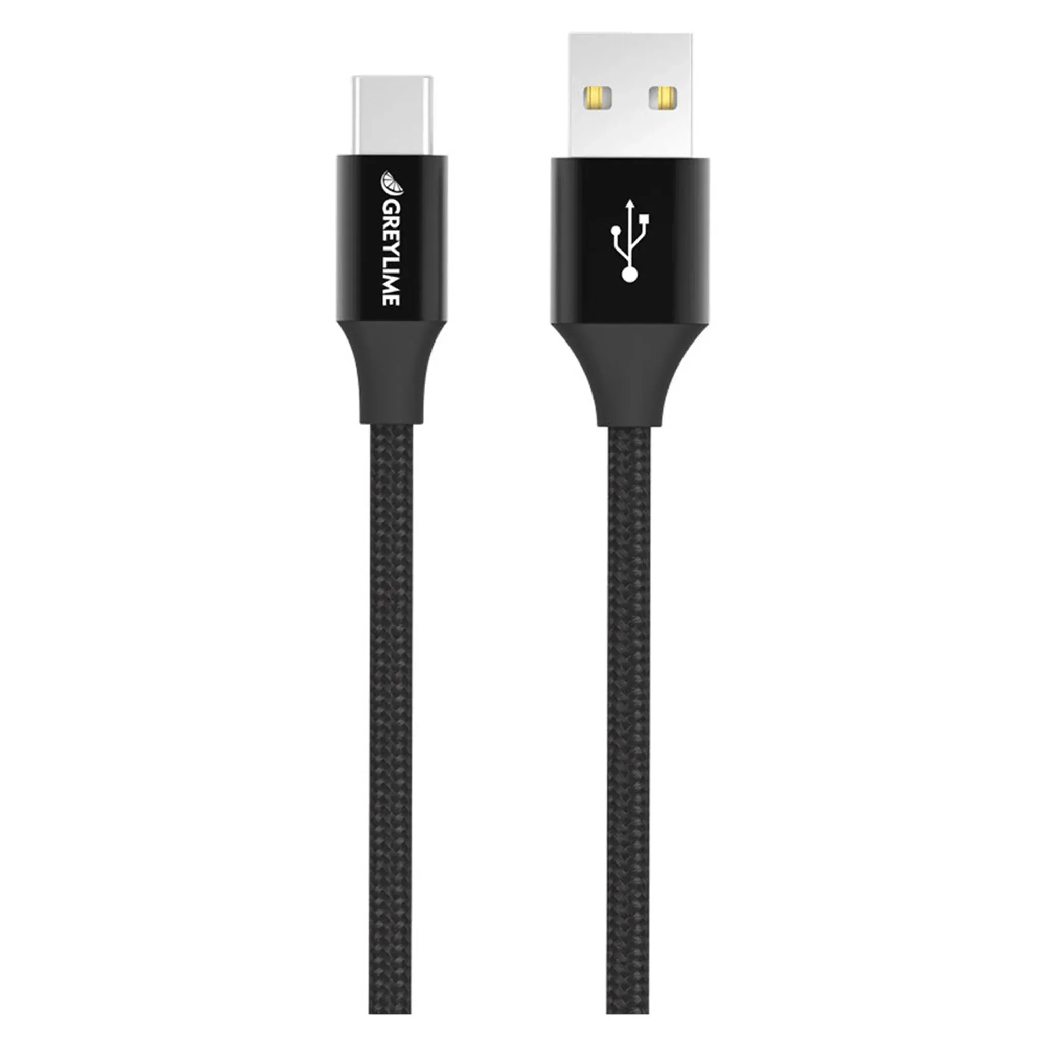 GreyLime Braided USB-A til USB-C Kabel 1 m Sort