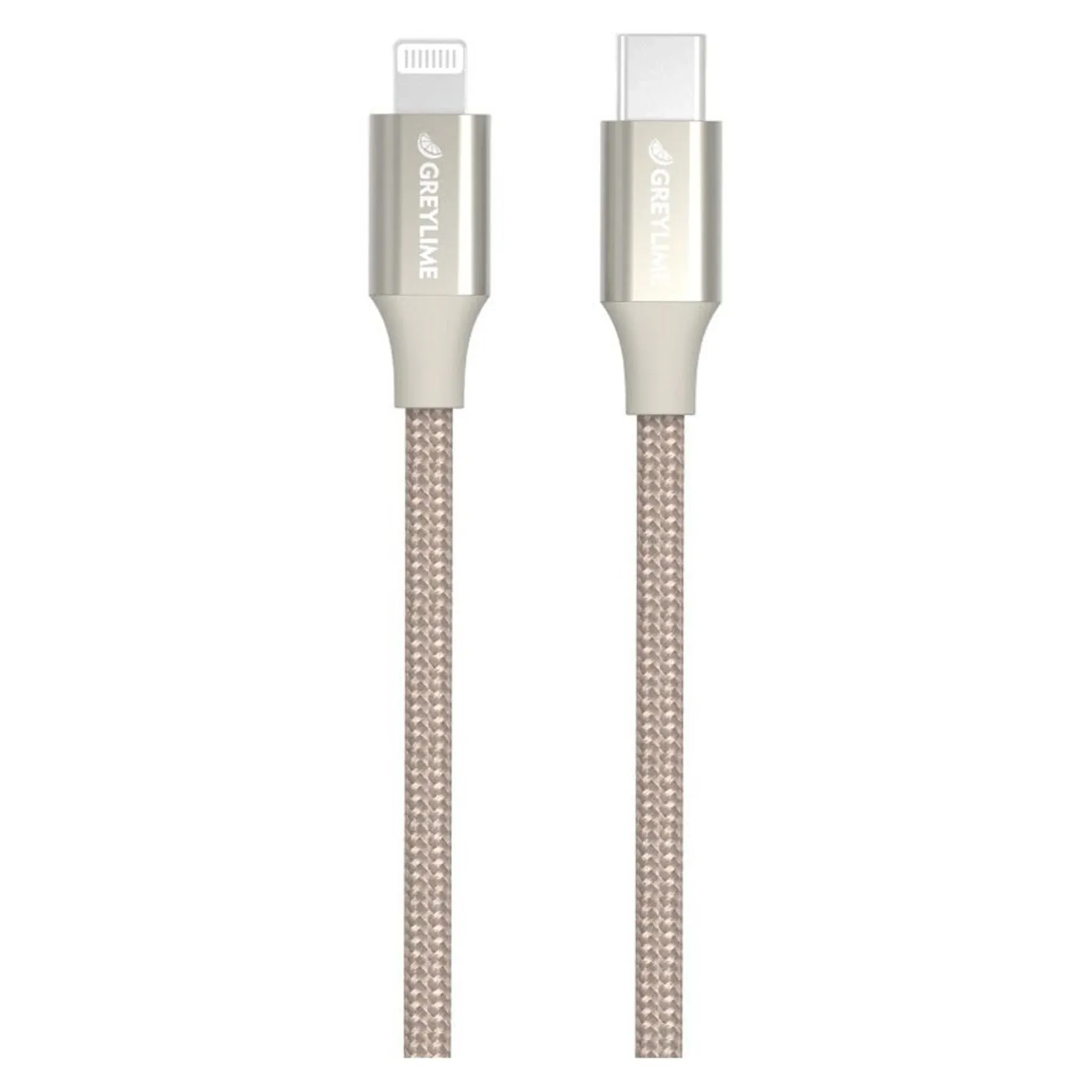 GreyLime Braided USB-C til Lightning Kabel Beige 1 m