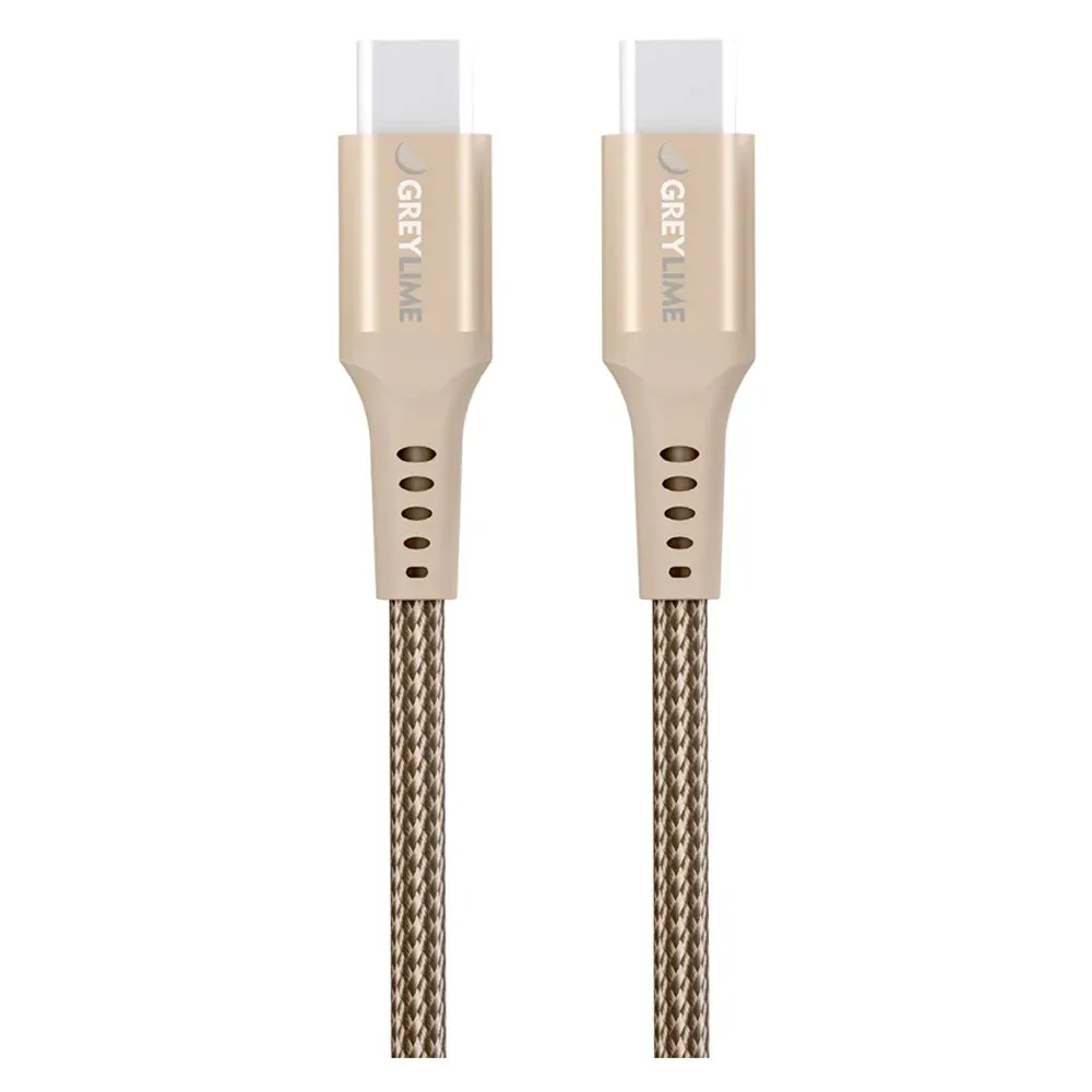 GreyLime Braided USB-C til USB-C 60W Kabel Beige 3 m