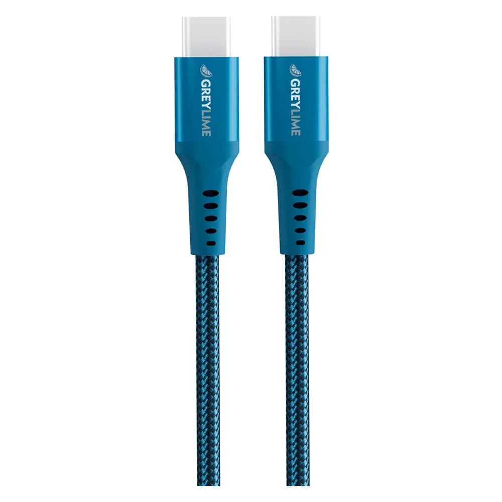 GreyLime Braided USB-C til USB-C Kabel 60W 3 m Blå