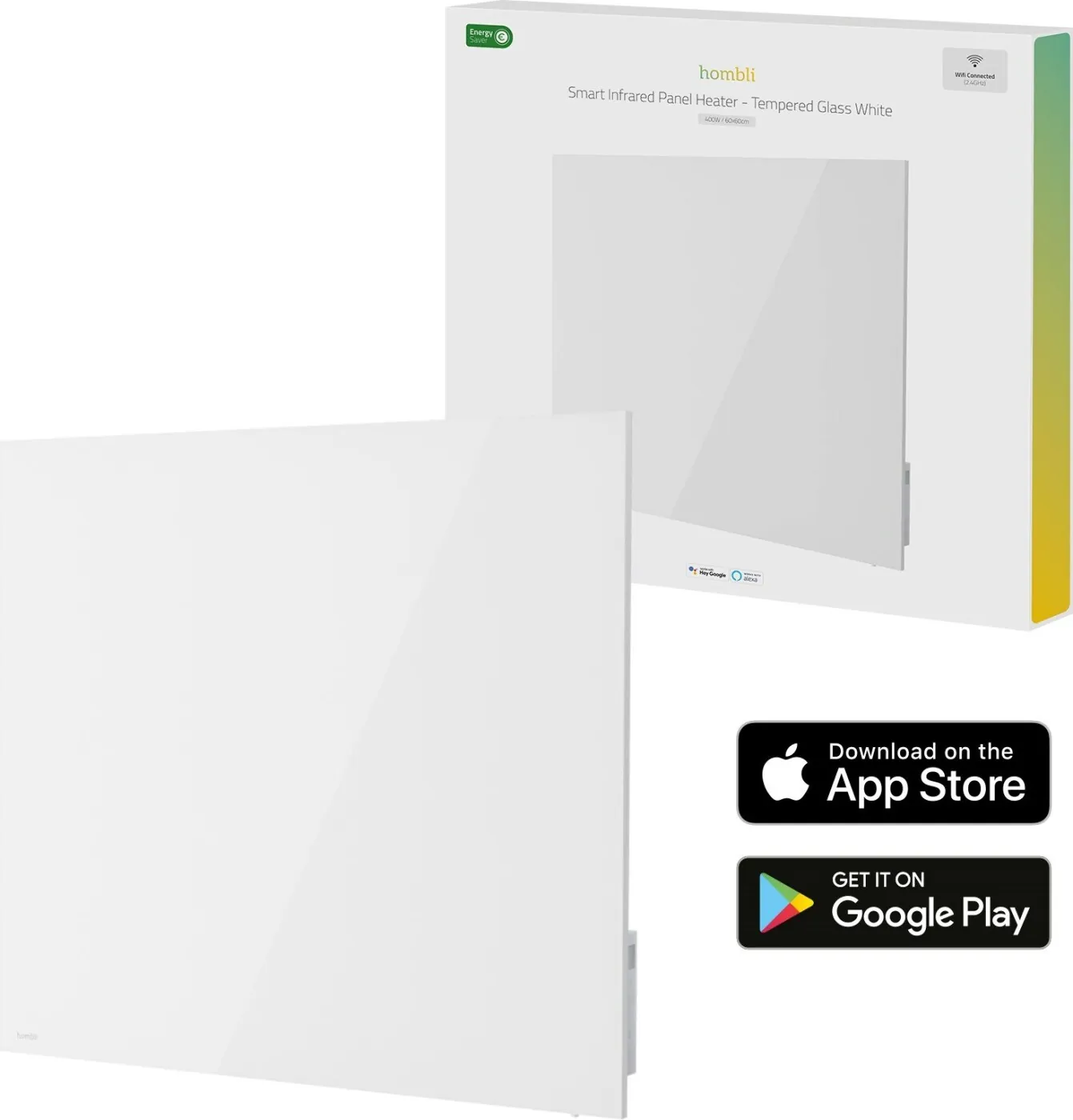 Hombli Smart IR Glas Varmepanel 400W
