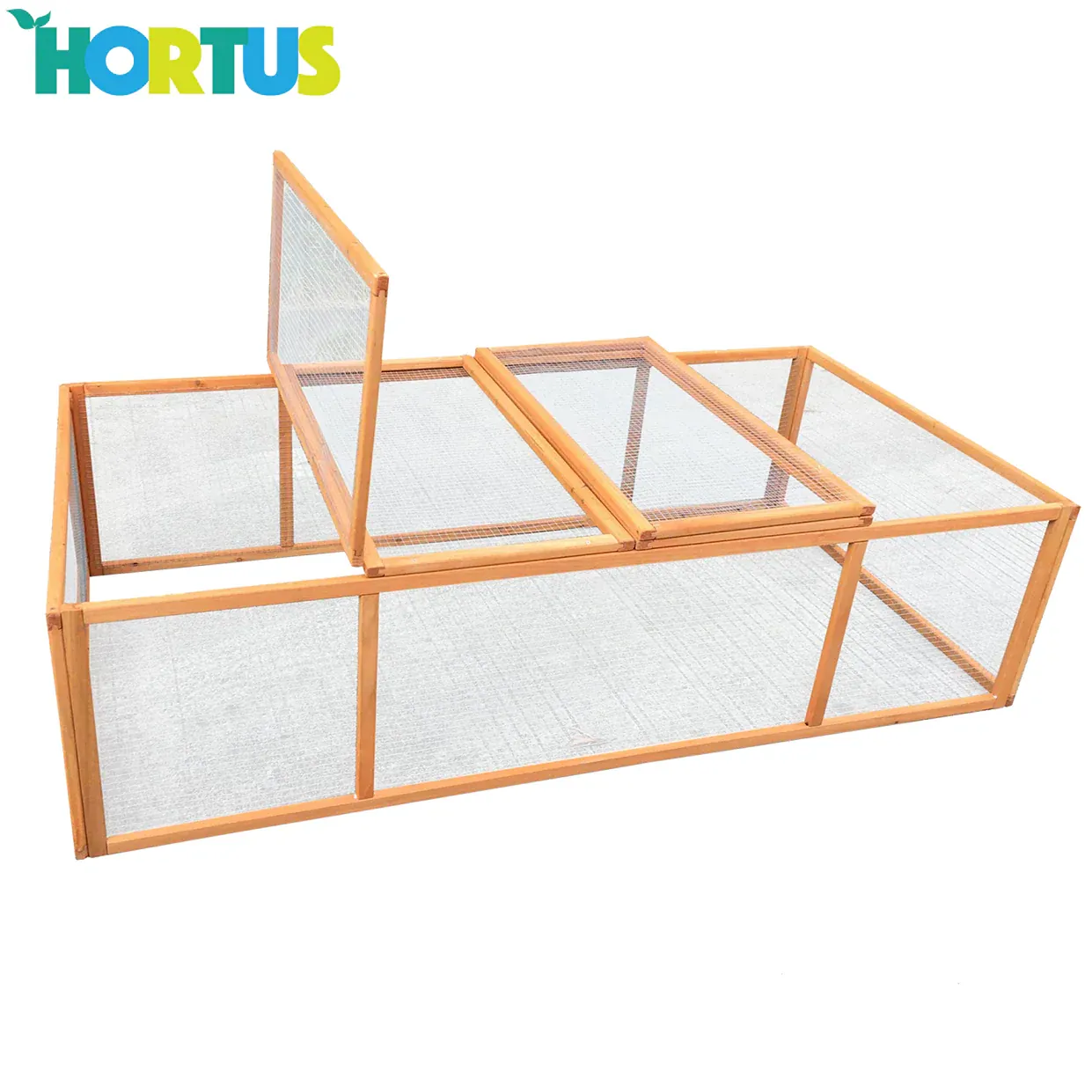 Hortus Kaninløbegård i træ brunbejset 180x90x45 cm