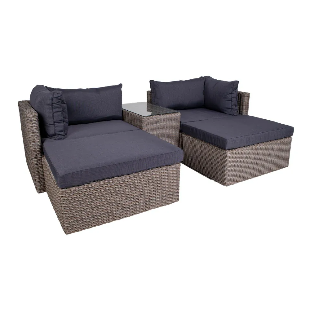 HOUSE NORDIC ROSSI SOFASÆT KUBU GRÅ M/SORTE HYNDER 95