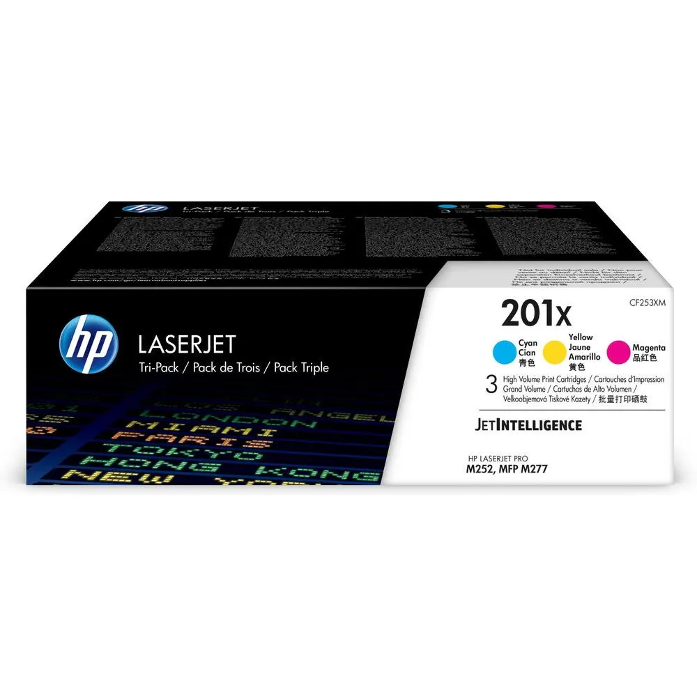 HP 201X 3-Pack Tricolour Toner