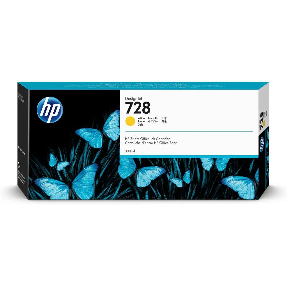 HP 728 F9K15A Gul Blækpatron
