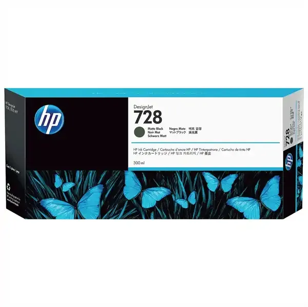 HP 728 Matte Sort Blækpatron