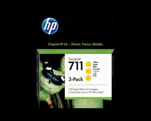 Hp Blæk Gul 711, 29ml Dj T120 3-pack
