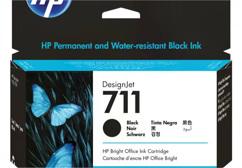 HP Blæk Sort 711, 80ml
