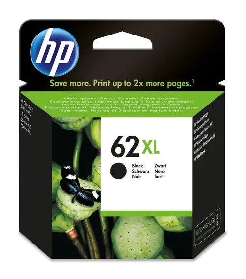 HP Blæk Sort No.62XL