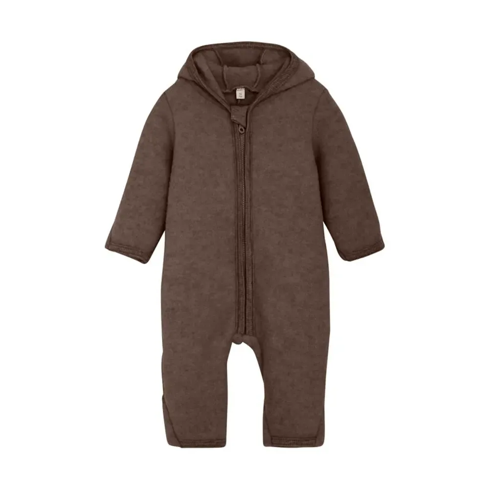Huttelihut Køredragt Uld Fleece Brown Melange 56