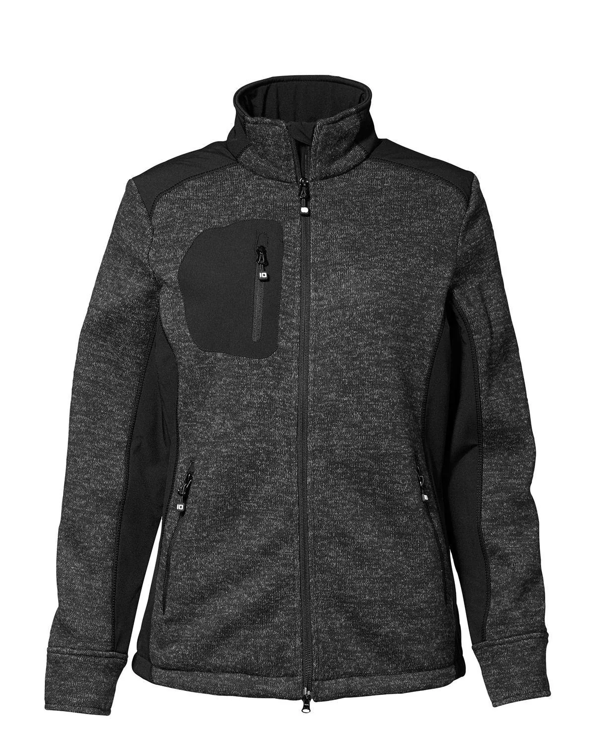 ID Feminin Strikfleece Cardigan Graphite Heather